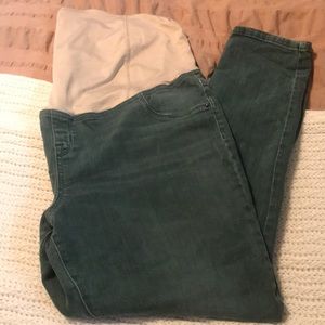 Green maternity jeans